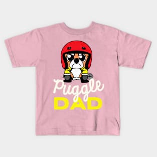 Puggle Dad Racing Dog Owner Retro Dog Father Kids T-Shirt